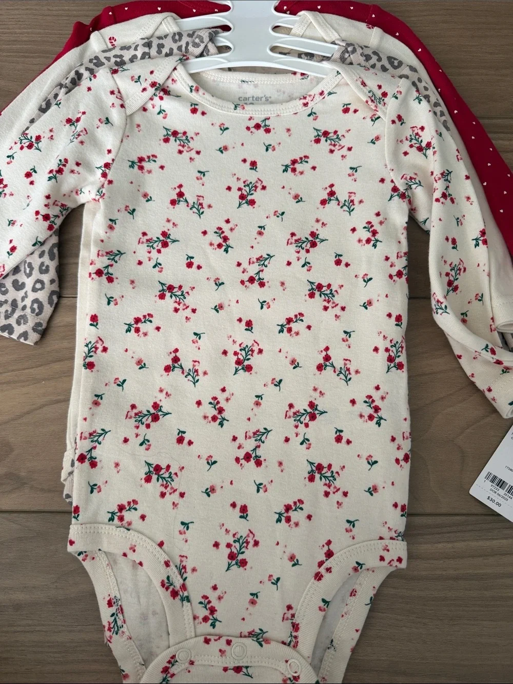 Carters 3 pack long sleeve bodysuits